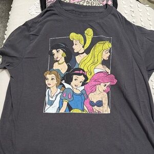 Disney Black Tee with Princess Graphic